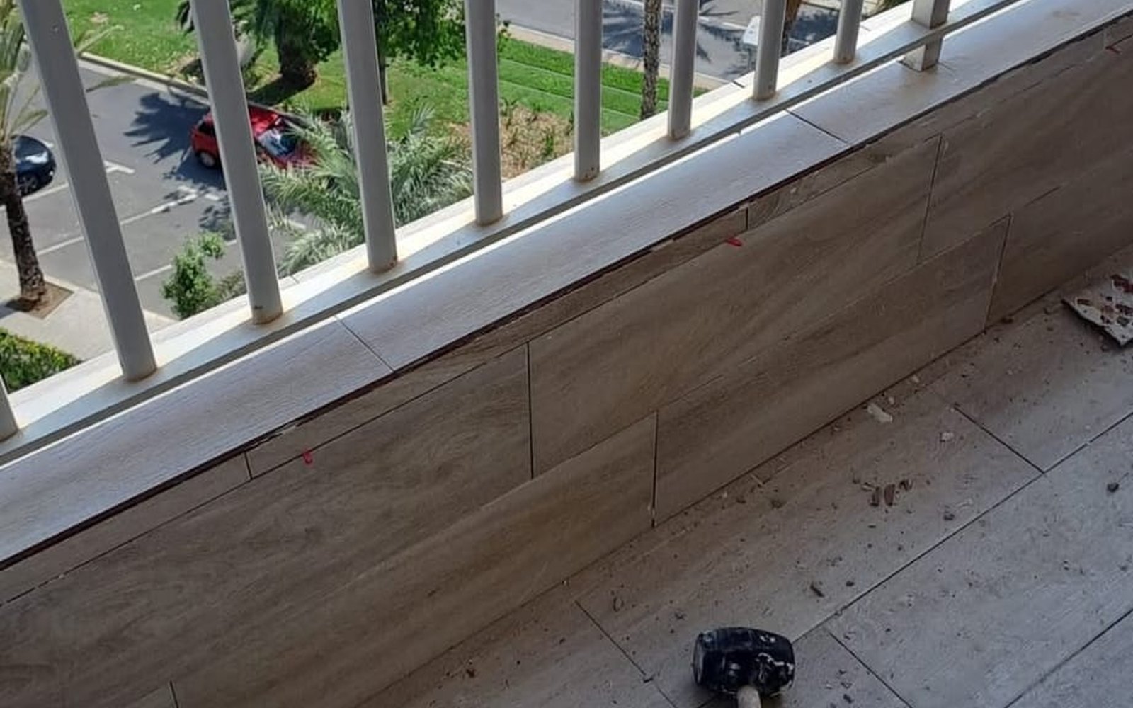Trabajo de albañilería en fase de ejecución